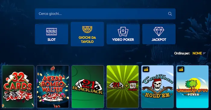 Yabby Casino Italy table